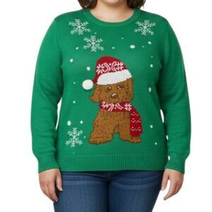 WHAT'S NEXT Puppy Santa Hat Sweater! NEW! Size 4X